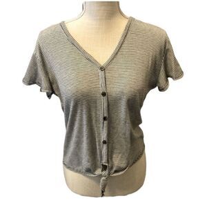 Navy & White striped top small